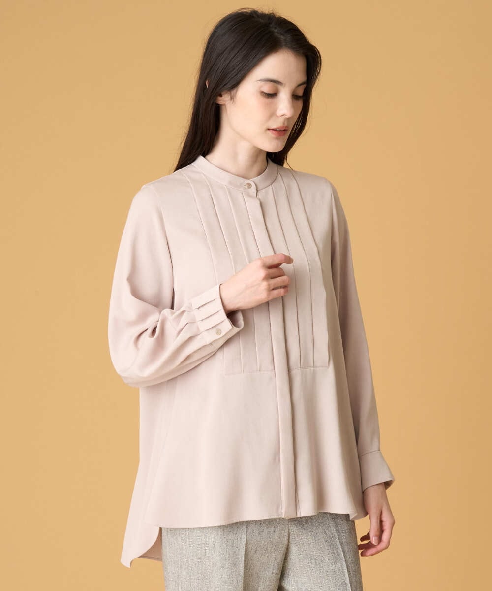 PRBAG25360 CHRISTIAN AUJARD(クリスチャン・オジャール) ヴィンセントサテンブラウス ライトベージュ