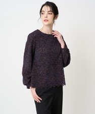 PRBCD03390 CHRISTIAN AUJARD(クリスチャン・オジャール) フラワーモールレースブラウス ネイビー系