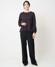 PRBCD03390 CHRISTIAN AUJARD(クリスチャン・オジャール) フラワーモールレースブラウス ネイビー系