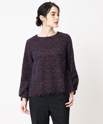 PRBCD03390 CHRISTIAN AUJARD フラワーモールレースブラウス