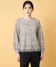 PRBCD03390 CHRISTIAN AUJARD(クリスチャン・オジャール) フラワーモールレースブラウス アイボリー系