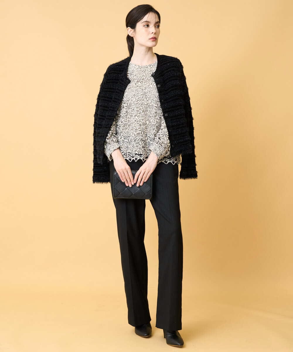 PRBCD03390 CHRISTIAN AUJARD(クリスチャン・オジャール) フラワーモールレースブラウス アイボリー系