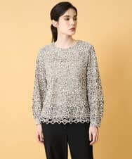 PRBCD03390 CHRISTIAN AUJARD(クリスチャン・オジャール) フラワーモールレースブラウス アイボリー系