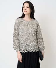 PRBCD03390 CHRISTIAN AUJARD(クリスチャン・オジャール) フラワーモールレースブラウス アイボリー系