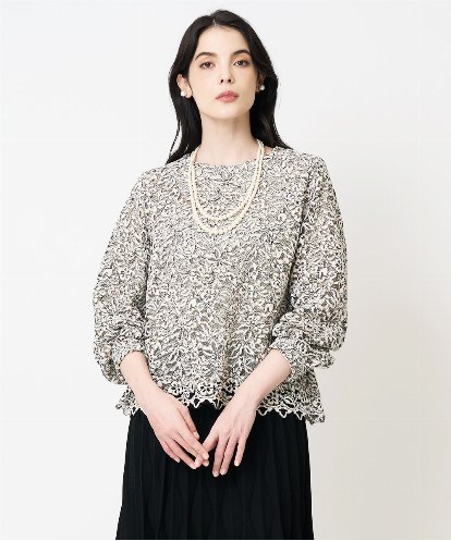 PRBCD03390 CHRISTIAN AUJARD フラワーモールレースブラウス