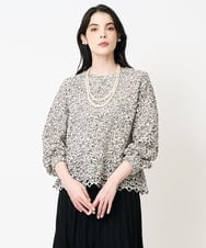 PRBCD03390 CHRISTIAN AUJARD(クリスチャン・オジャール) フラワーモールレースブラウス アイボリー系