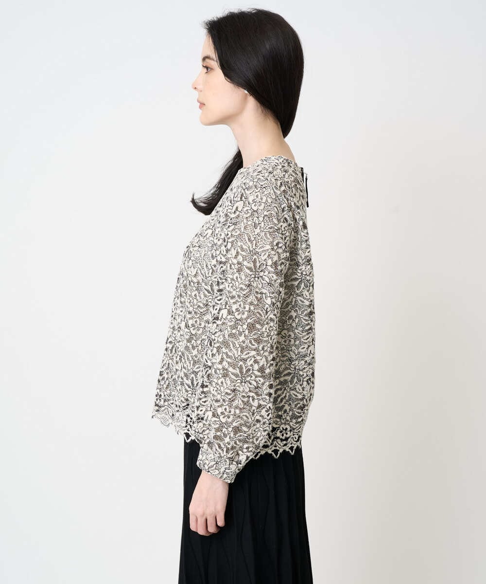 PRBCD03390 CHRISTIAN AUJARD(クリスチャン・オジャール) フラワーモールレースブラウス アイボリー系