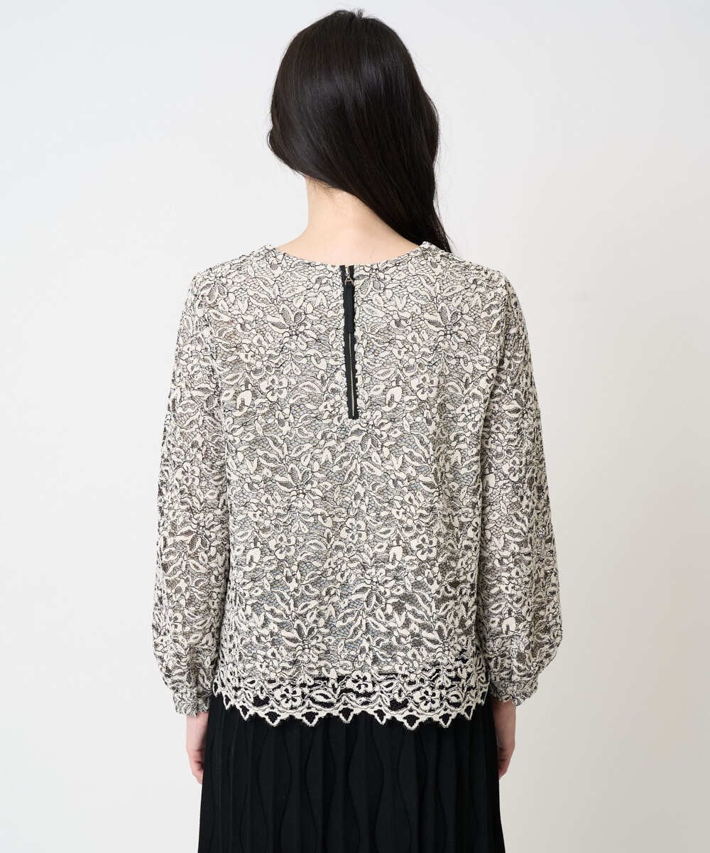 PRBCD03390 CHRISTIAN AUJARD(クリスチャン・オジャール) フラワーモールレースブラウス アイボリー系