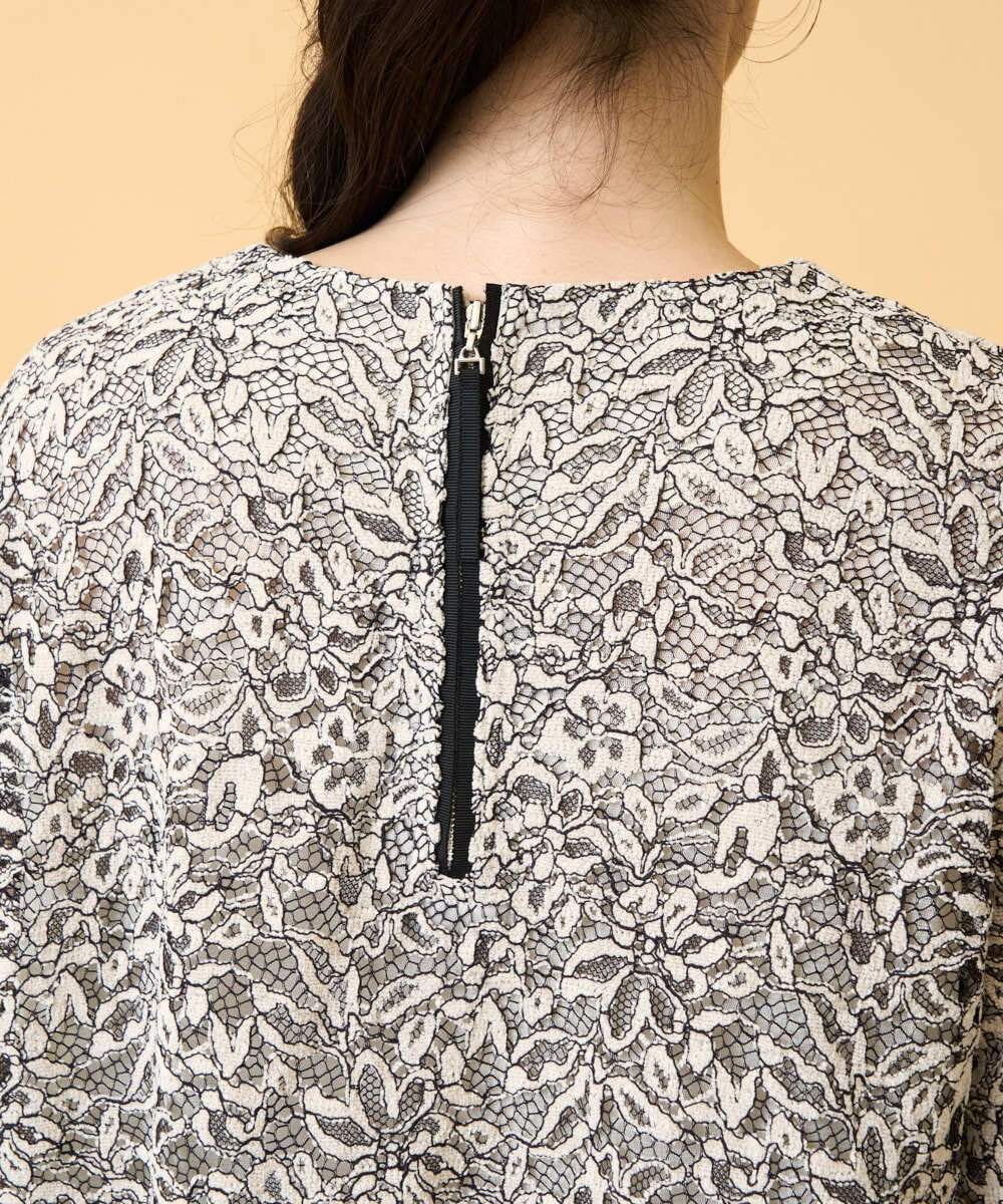 PRBCD03390 CHRISTIAN AUJARD(クリスチャン・オジャール) フラワーモールレースブラウス アイボリー系