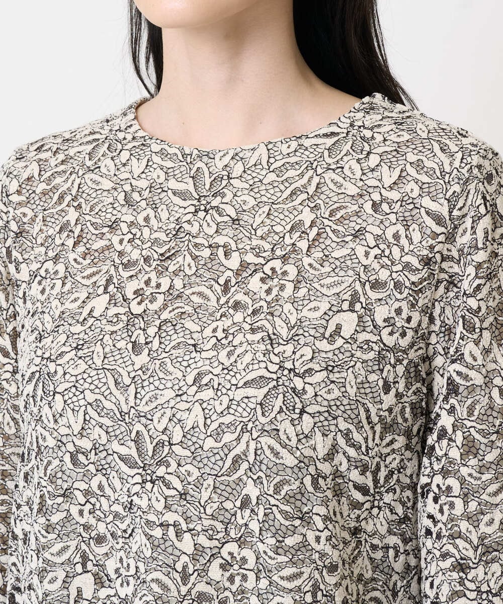 PRBCD03390 CHRISTIAN AUJARD(クリスチャン・オジャール) フラワーモールレースブラウス アイボリー系