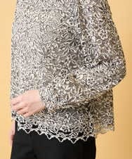 PRBCD03390 CHRISTIAN AUJARD(クリスチャン・オジャール) フラワーモールレースブラウス アイボリー系