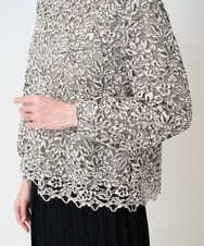 PRBCD03390 CHRISTIAN AUJARD(クリスチャン・オジャール) フラワーモールレースブラウス アイボリー系