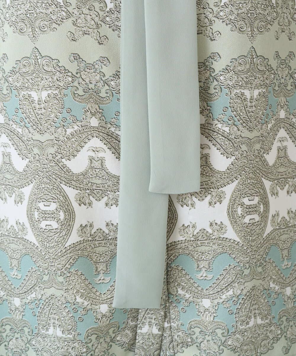 PRBEE03490 CHRISTIAN AUJARD(クリスチャン・オジャール) レーシーオーナメントプリントブラウス グリーン系