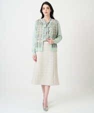 PRBEE03490 CHRISTIAN AUJARD(クリスチャン・オジャール) レーシーオーナメントプリントブラウス グリーン系