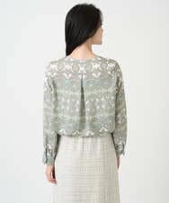 PRBEE03490 CHRISTIAN AUJARD(クリスチャン・オジャール) レーシーオーナメントプリントブラウス グリーン系