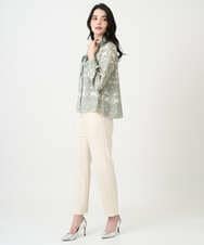 PRBEE03490 CHRISTIAN AUJARD(クリスチャン・オジャール) レーシーオーナメントプリントブラウス グリーン系