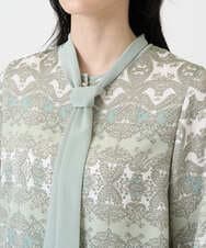 PRBEE03490 CHRISTIAN AUJARD(クリスチャン・オジャール) レーシーオーナメントプリントブラウス グリーン系