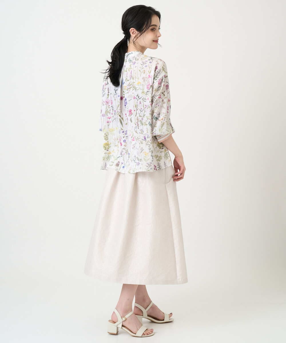 PRBEE19490 CHRISTIAN AUJARD(クリスチャン・オジャール) ボタニカルフラワーブラウス ホワイト×ピンク系