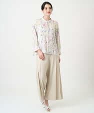 PRBEE19490 CHRISTIAN AUJARD(クリスチャン・オジャール) ボタニカルフラワーブラウス ホワイト×ピンク系