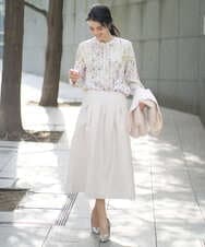 PRBEE19490 CHRISTIAN AUJARD(クリスチャン・オジャール) ボタニカルフラワーブラウス ホワイト×ピンク系