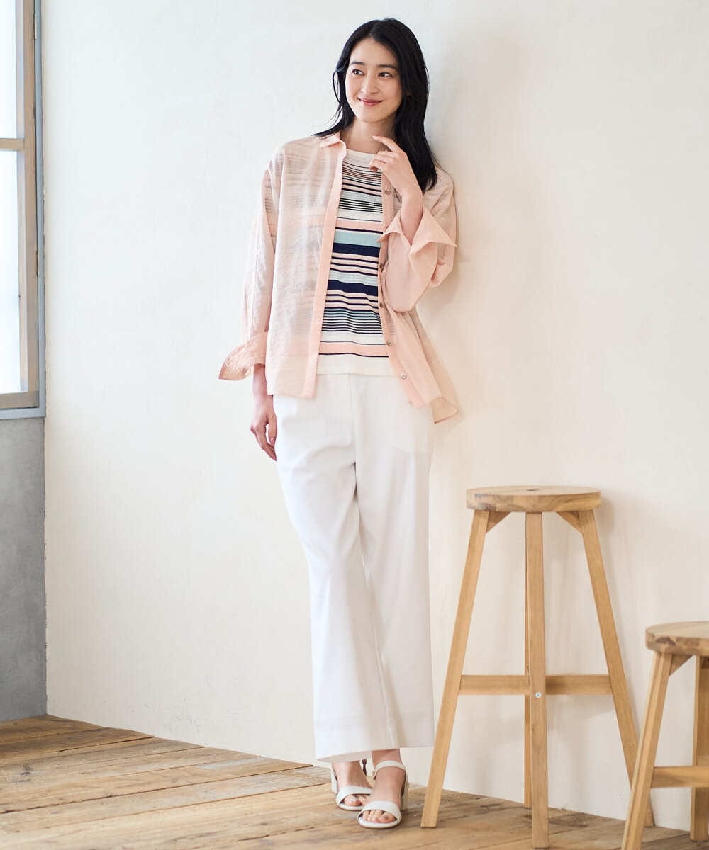 PRBGD23350 CHRISTIAN AUJARD(クリスチャン・オジャール) シルク混シャイニーブラウス ピンク