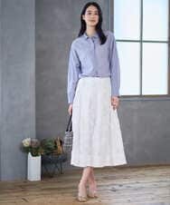 PRBGD23350 CHRISTIAN AUJARD(クリスチャン・オジャール) シルク混シャイニーブラウス ライトブルー