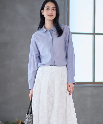 PRBGD23350 CHRISTIAN AUJARD シルク混シャイニーブラウス