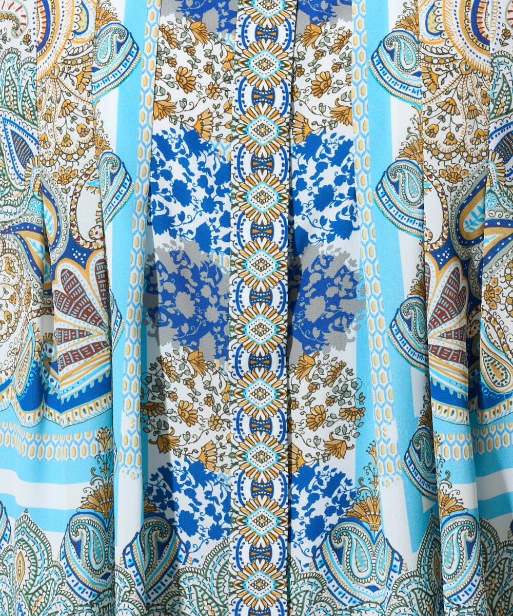 PRBGD25490 CHRISTIAN AUJARD(クリスチャン・オジャール) マリンブルーペーズリーブラウス ブルー系