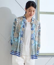 PRBGD25490 CHRISTIAN AUJARD(クリスチャン・オジャール) マリンブルーペーズリーブラウス ブルー系