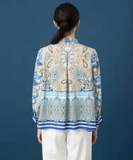 PRBGD25490 CHRISTIAN AUJARD(クリスチャン・オジャール) マリンブルーペーズリーブラウス ブルー系