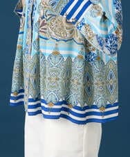 PRBGD25490 CHRISTIAN AUJARD(クリスチャン・オジャール) マリンブルーペーズリーブラウス ブルー系