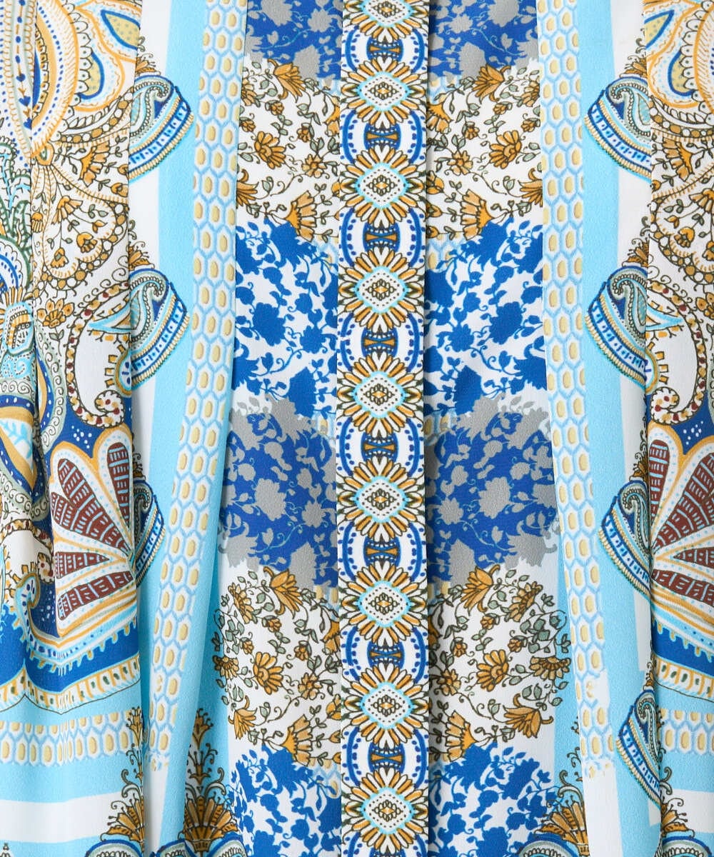 PRBGD25490 CHRISTIAN AUJARD(クリスチャン・オジャール) マリンブルーペーズリーブラウス ブルー系