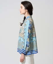 PRBGD25490 CHRISTIAN AUJARD(クリスチャン・オジャール) マリンブルーペーズリーブラウス ブルー系