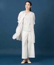 PRBGD40430 CHRISTIAN AUJARD(クリスチャン・オジャール) ドビーストライプロングブラウス ブルー系