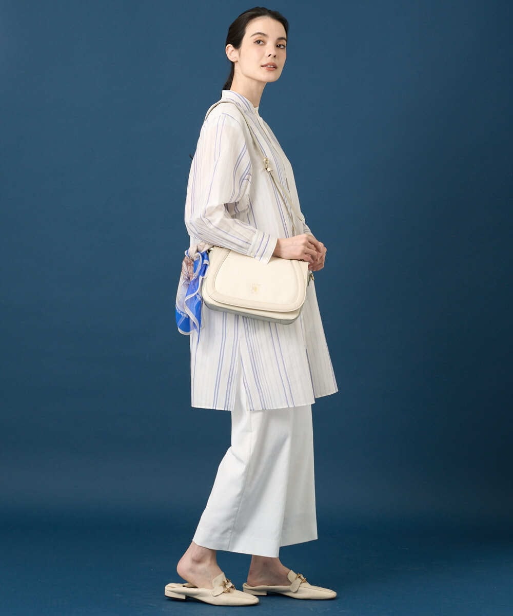 PRBGD40430 CHRISTIAN AUJARD(クリスチャン・オジャール) ドビーストライプロングブラウス ブルー系