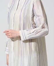 PRBGD40430 CHRISTIAN AUJARD(クリスチャン・オジャール) ドビーストライプロングブラウス ブルー系