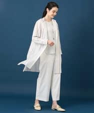 PRBGD40430 CHRISTIAN AUJARD(クリスチャン・オジャール) ドビーストライプロングブラウス ブルー系