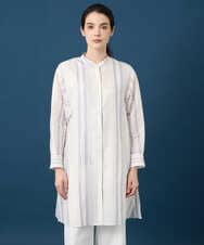 PRBGD40430 CHRISTIAN AUJARD(クリスチャン・オジャール) ドビーストライプロングブラウス ブルー系