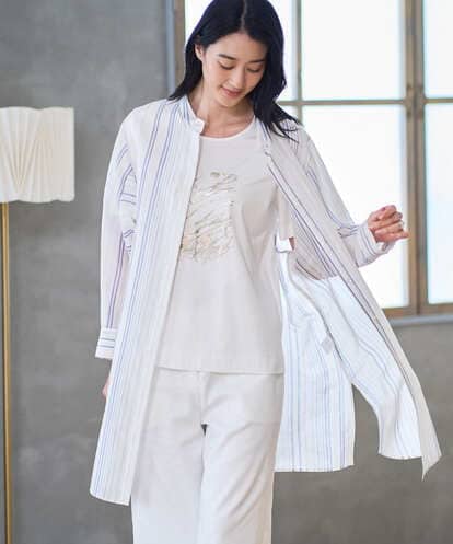 PRBGD40430 CHRISTIAN AUJARD ドビーストライプロングブラウス