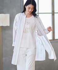 PRBGD40430 CHRISTIAN AUJARD(クリスチャン・オジャール) ドビーストライプロングブラウス ブルー系