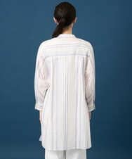 PRBGD40430 CHRISTIAN AUJARD(クリスチャン・オジャール) ドビーストライプロングブラウス ブルー系