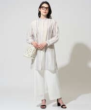 PRBGD40430 CHRISTIAN AUJARD(クリスチャン・オジャール) ドビーストライプロングブラウス ブルー系