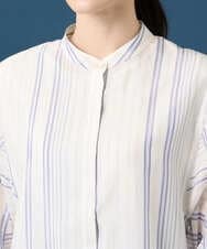 PRBGD40430 CHRISTIAN AUJARD(クリスチャン・オジャール) ドビーストライプロングブラウス ブルー系