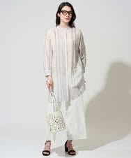 PRBGD40430 CHRISTIAN AUJARD(クリスチャン・オジャール) ドビーストライプロングブラウス ブルー系