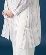 PRBGD40430 CHRISTIAN AUJARD(クリスチャン・オジャール) ドビーストライプロングブラウス ブルー系