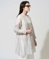 PRBGD40430 CHRISTIAN AUJARD(クリスチャン・オジャール) ドビーストライプロングブラウス ブルー系