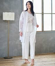 PRBGD40430 CHRISTIAN AUJARD(クリスチャン・オジャール) ドビーストライプロングブラウス ブルー系