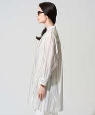 PRBGD40430 CHRISTIAN AUJARD(クリスチャン・オジャール) ドビーストライプロングブラウス ブルー系