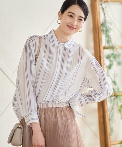 PRBGD41390 CHRISTIAN AUJARD ドビーストライプブラウス