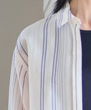 PRBGD41390 CHRISTIAN AUJARD(クリスチャン・オジャール) ドビーストライプブラウス ブルー系